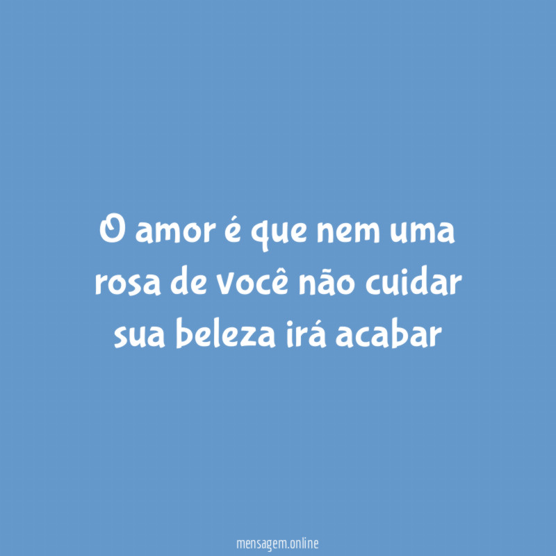O amor é que nem uma rosa de