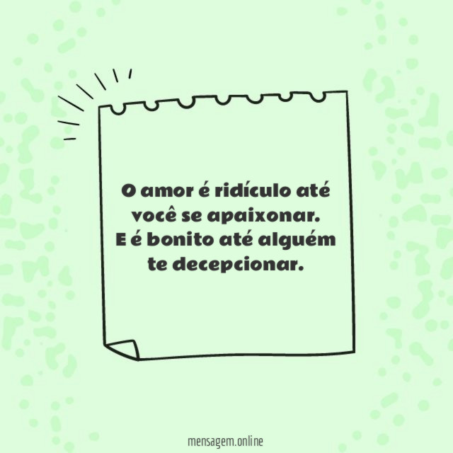 O amor é ridículo