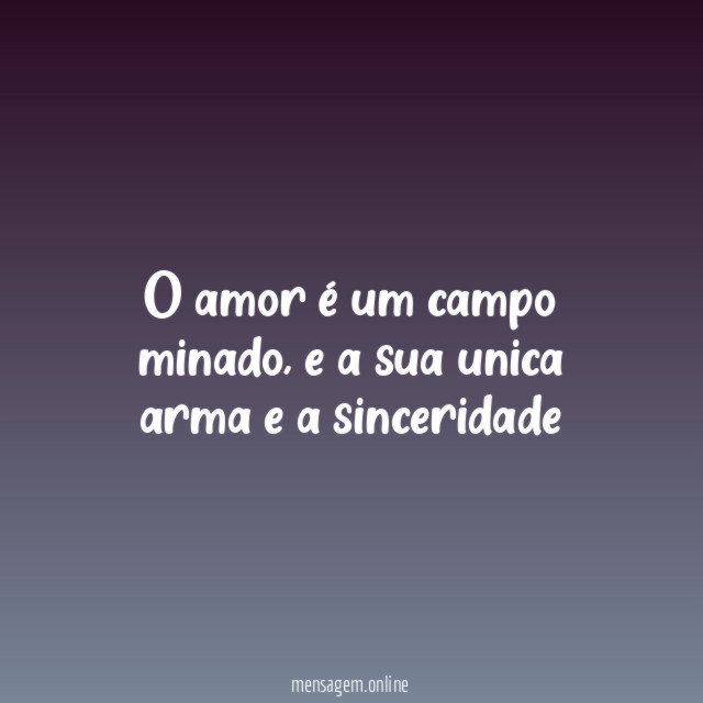 O amor é um campo minado