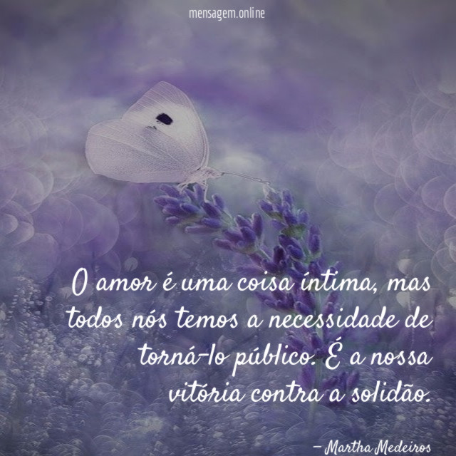 O amor é uma coisa íntima