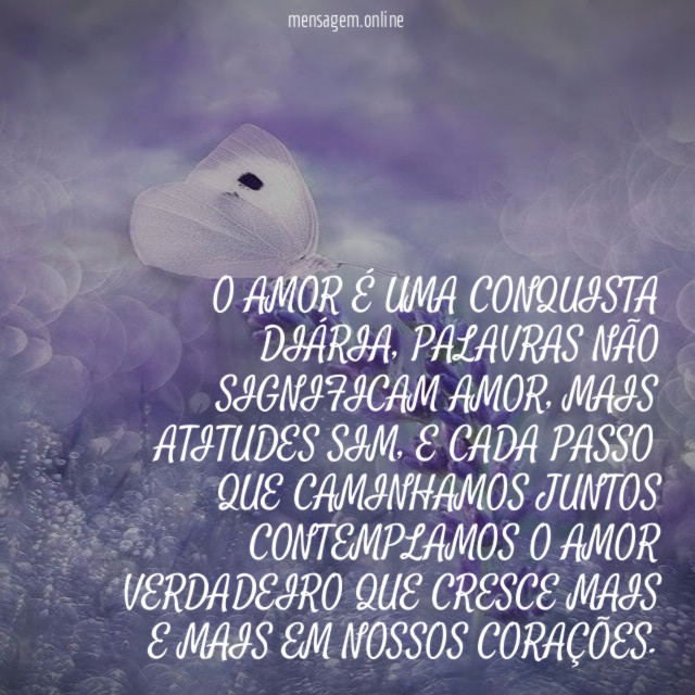 O AMOR É UMA CONQUISTA DIÁRIA