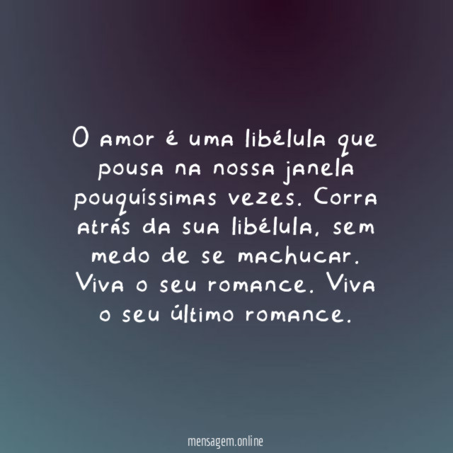 O amor é uma libélula que pousa na