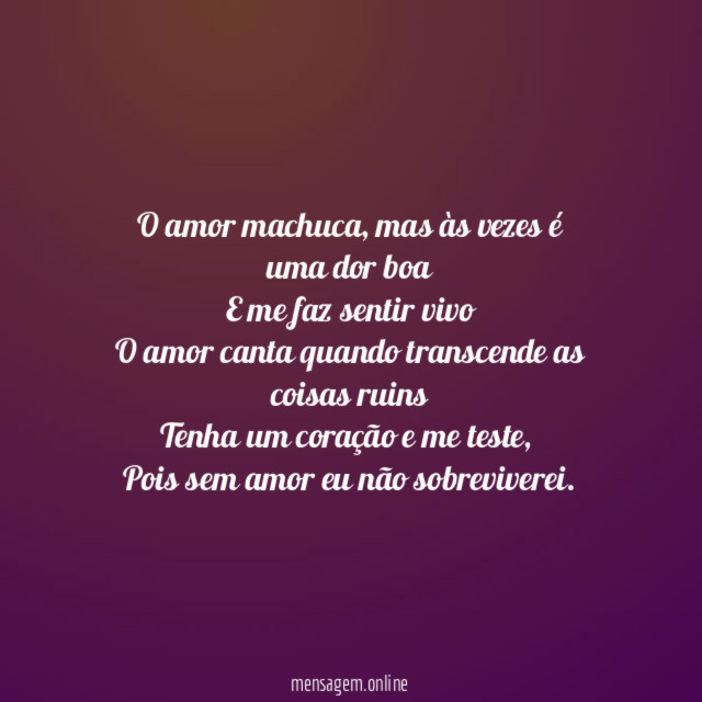 O amor machuca