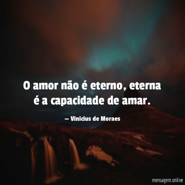 O amor não é eterno