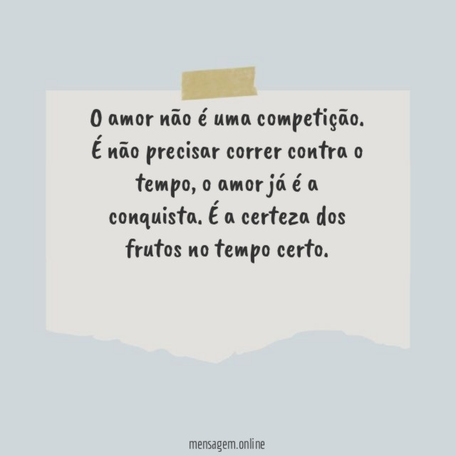 O amor não é uma competição
