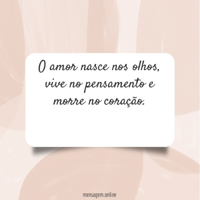 O amor nasce nos olhos