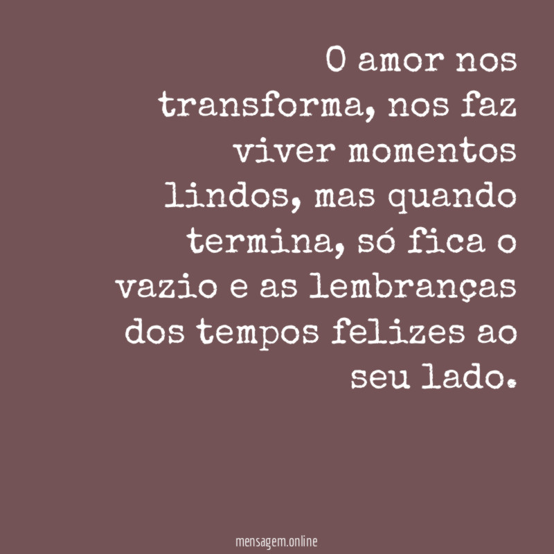 O amor nos transforma