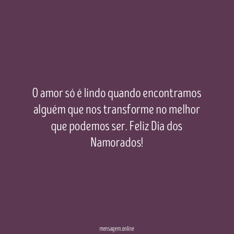 O amor só é lindo quando