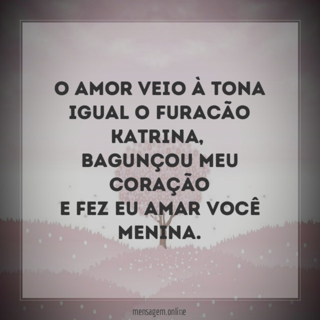 O amor veio à tona igual o furacão Katrina