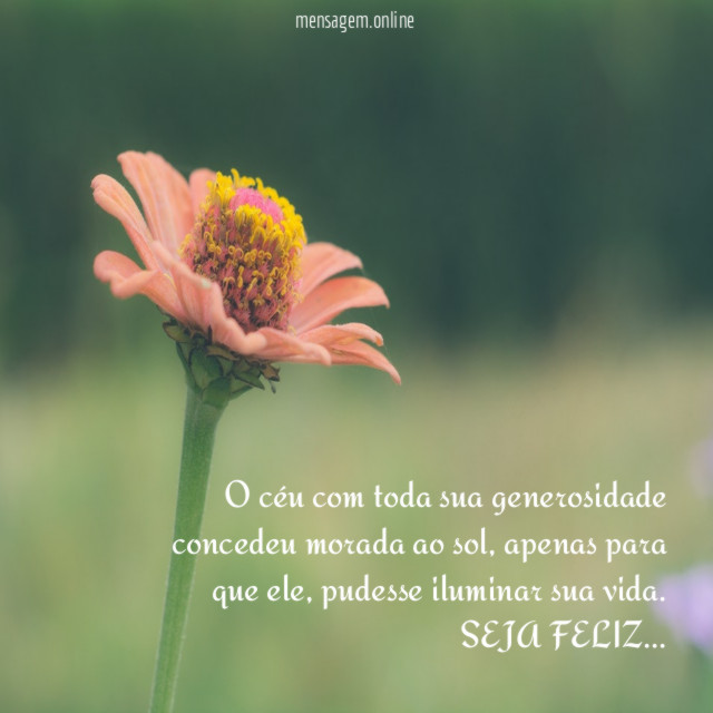O céu com toda sua generosidade concedeu morada ao sol