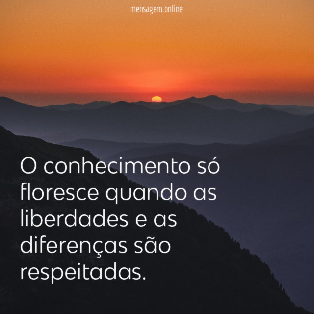 O conhecimento só floresce quando as liberdades