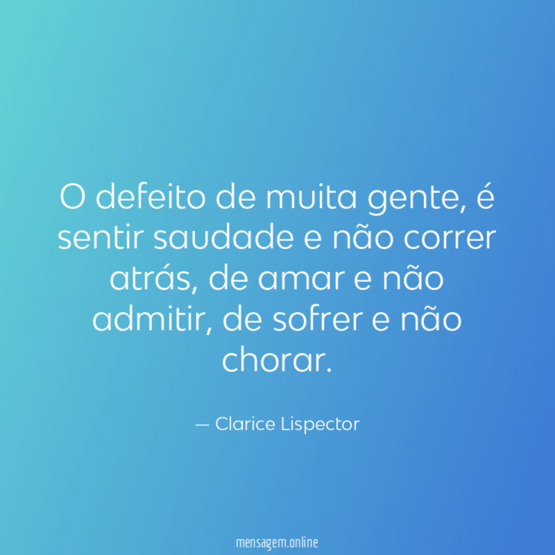 O defeito de muita gente