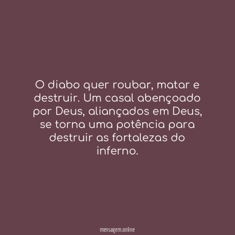 O diabo quer roubar