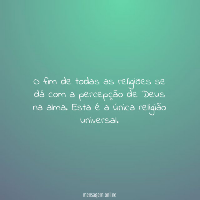 O fim de todas as religiões se dá