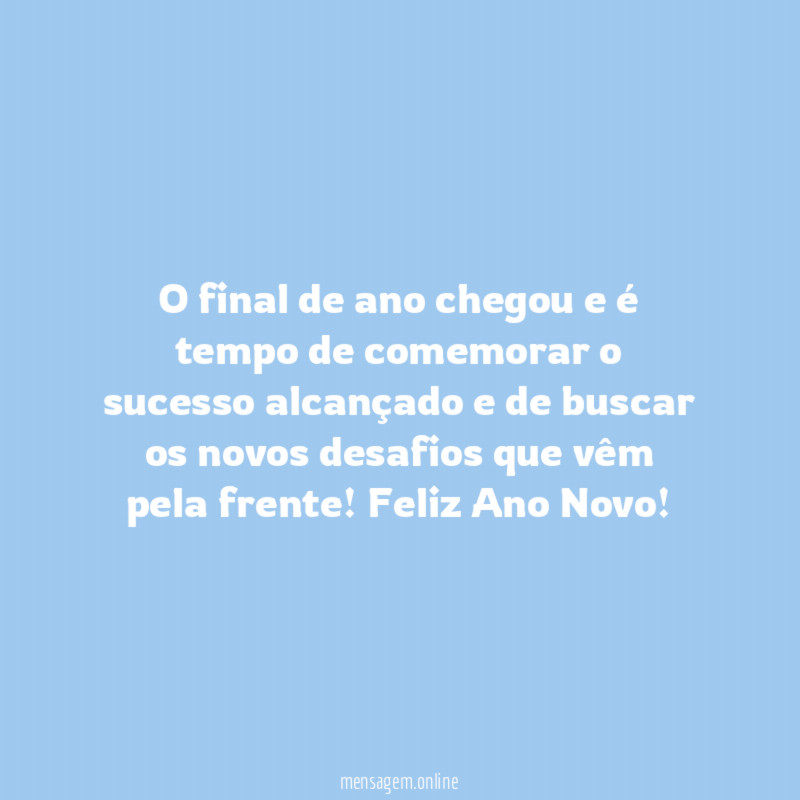 O final de ano chegou e é tempo