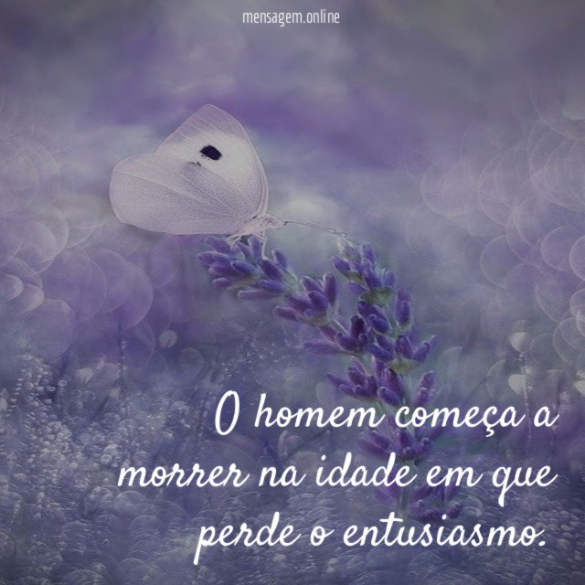O homem começa a morrer na idade em