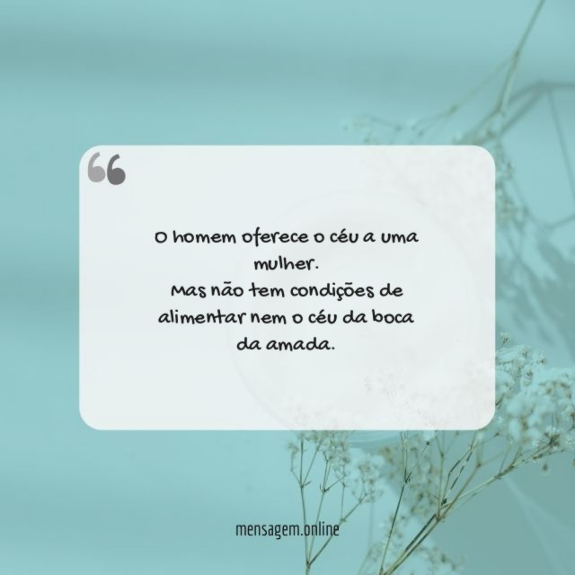 O homem oferece o céu a uma mulher