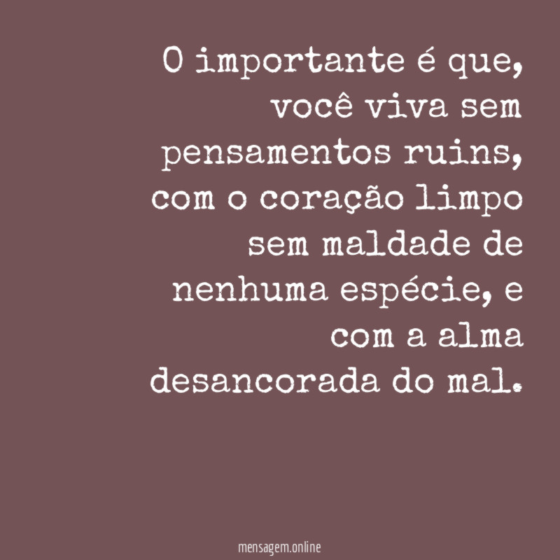 O importante é que
