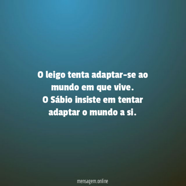 O leigo tenta adaptar-se ao mundo em que vive