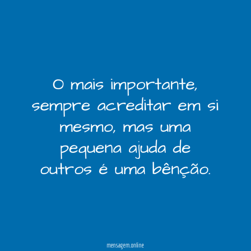 O mais importante