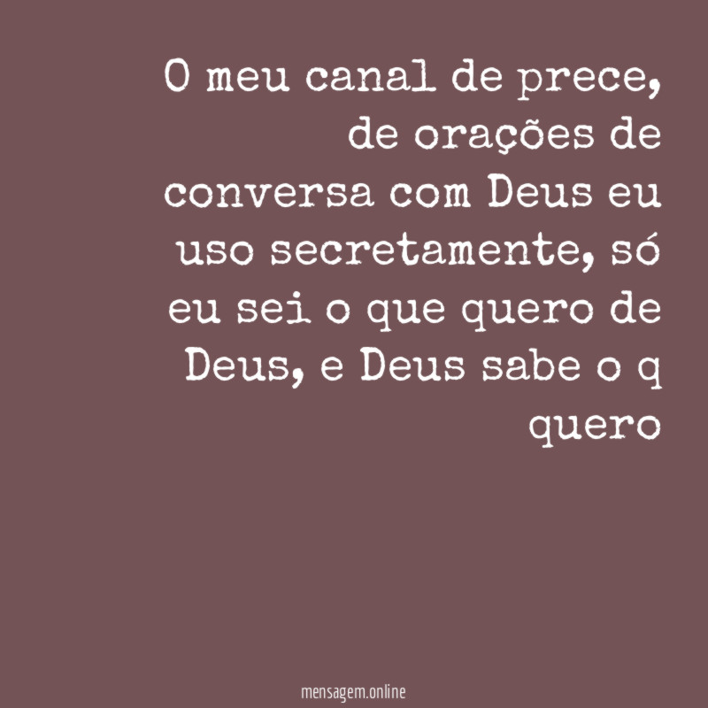 O meu canal de prece