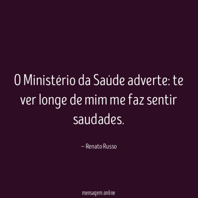 O Ministério da Saúde adverte
