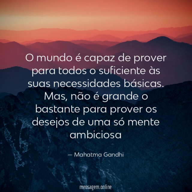 O mundo é capaz de prover para todos