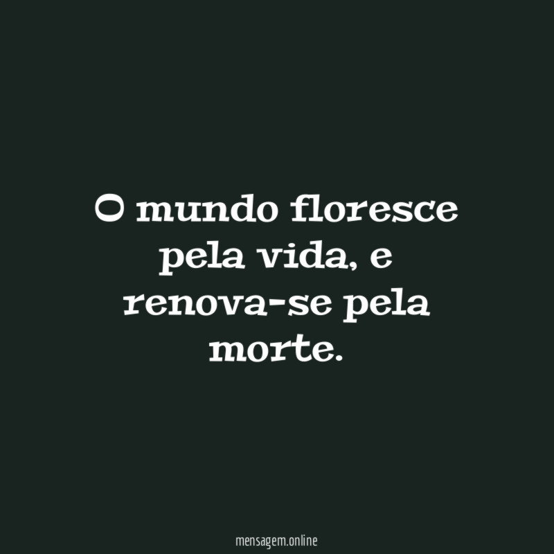 O mundo floresce pela vida
