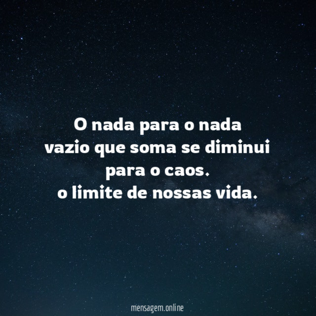 o nada para o nada vazio que soma se