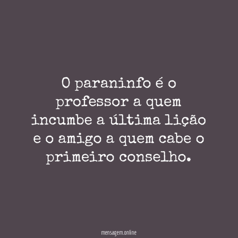O paraninfo é…