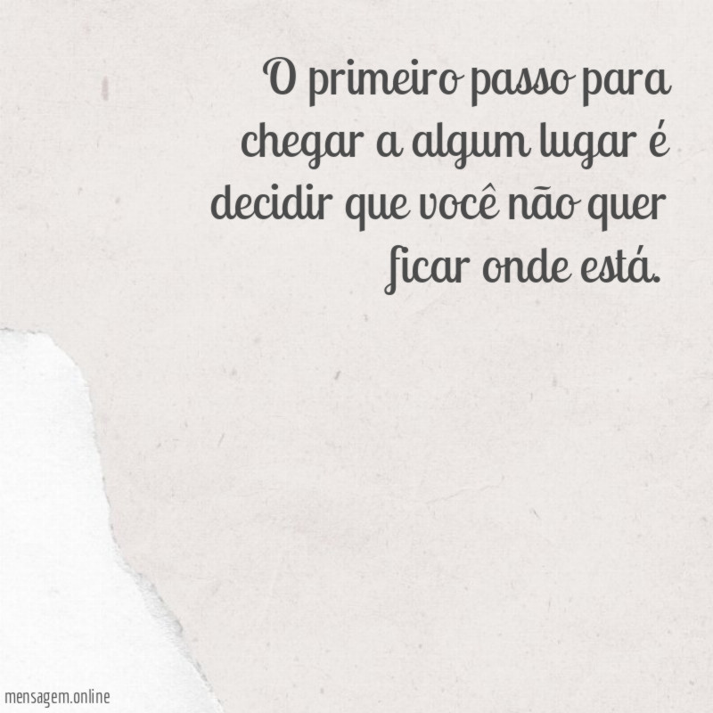 O primeiro passo