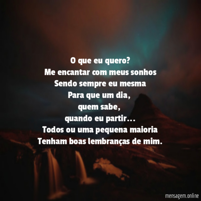 O que eu quero