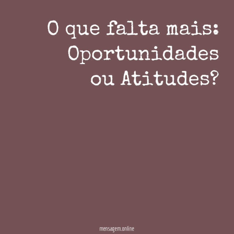 O que falta mais