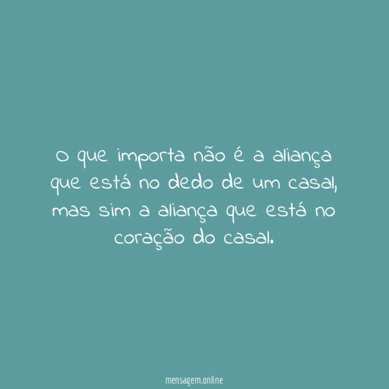 O que importa não é a aliança que