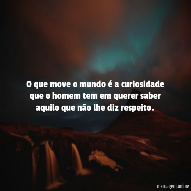 O que move o mundo é a curiosidade