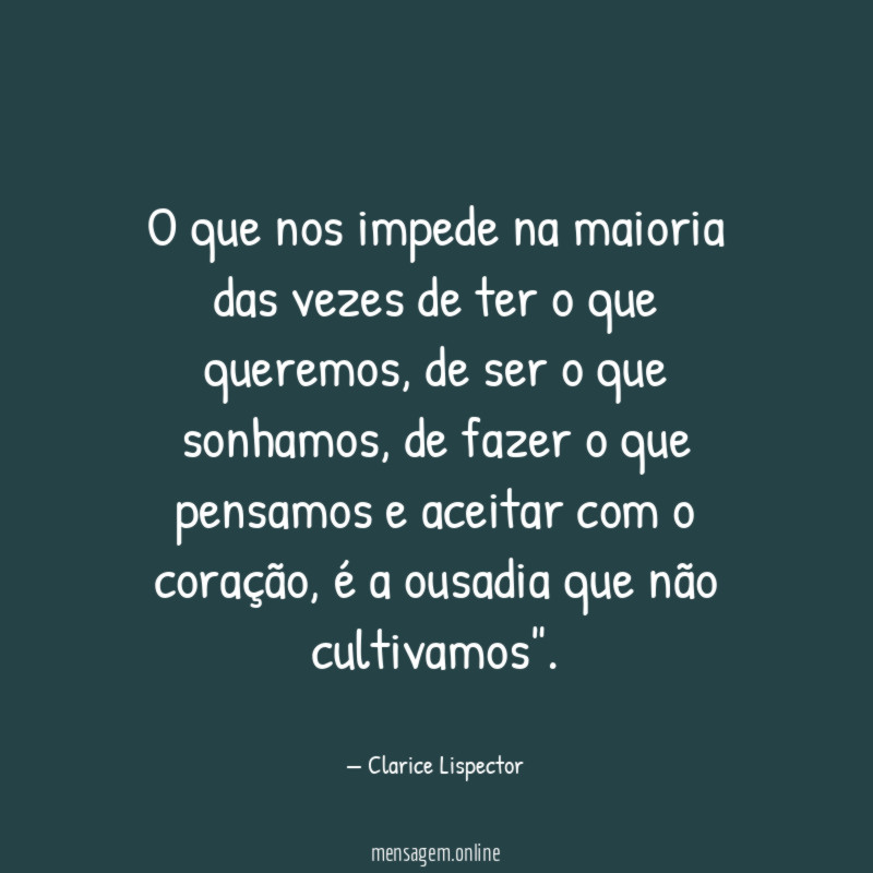 O que nos impede na maioria das vezes