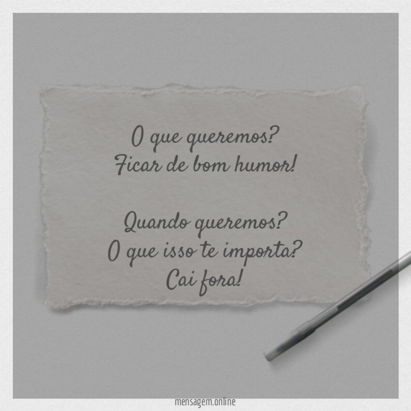 O que queremos?