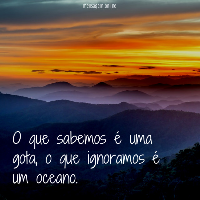 O que sabemos é uma gota