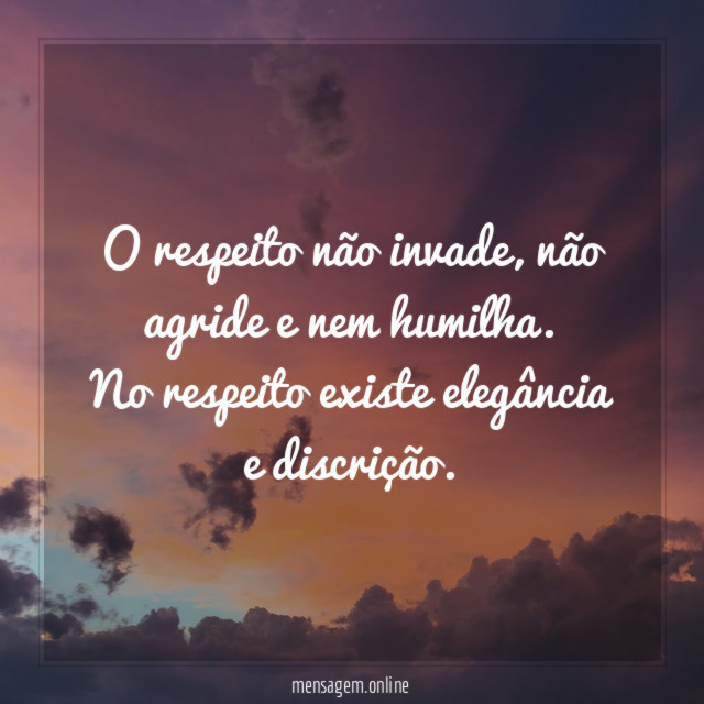 O respeito não invade