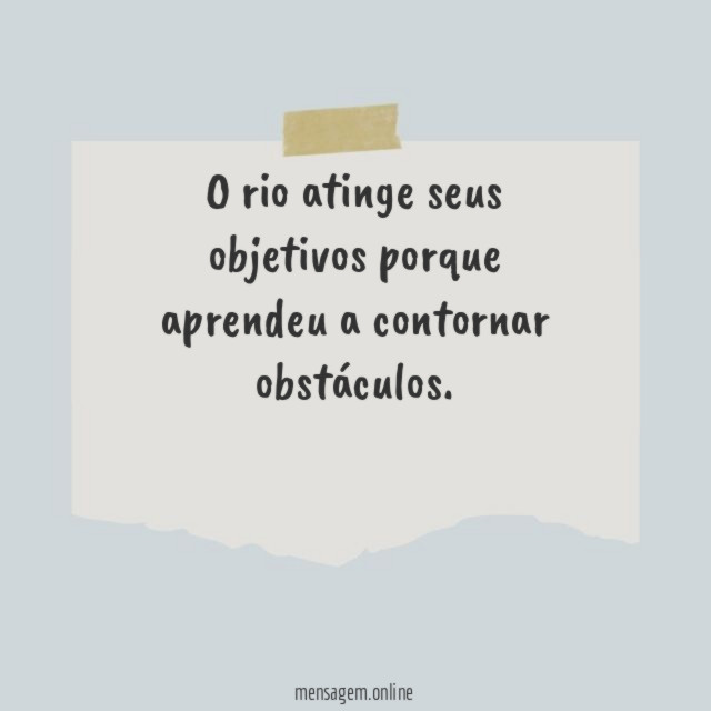 O rio atinge seus objetivos porque aprendeu a contornar obstáculos