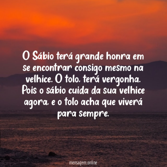 O Sábio terá grande honra em se encontrar