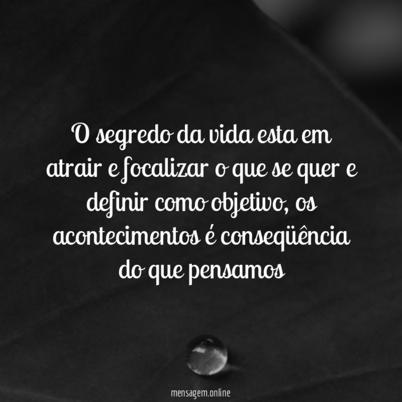 O segredo da vida esta em atrair