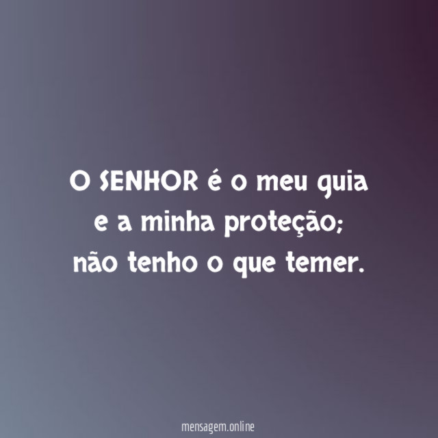 O SENHOR é o meu guia e a minha proteção