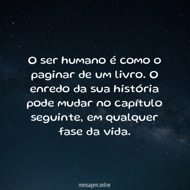 O ser humano é como o paginar de um livro