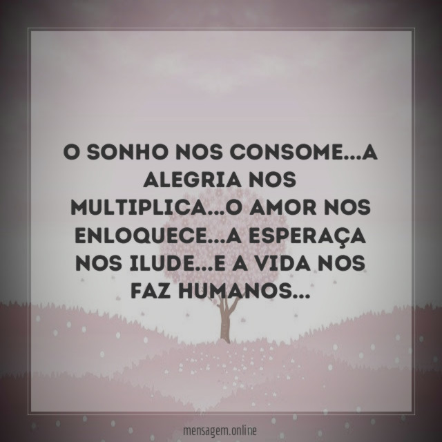 O sonho nos consome