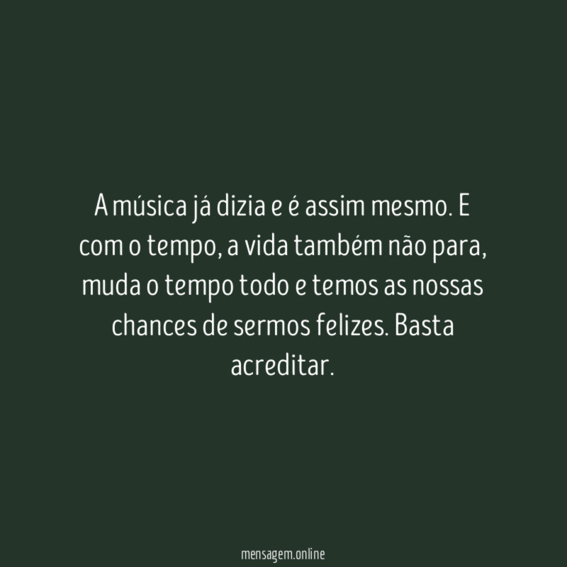 O tempo não para