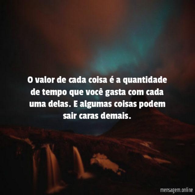 ⏳ O valor de cada coisa é a