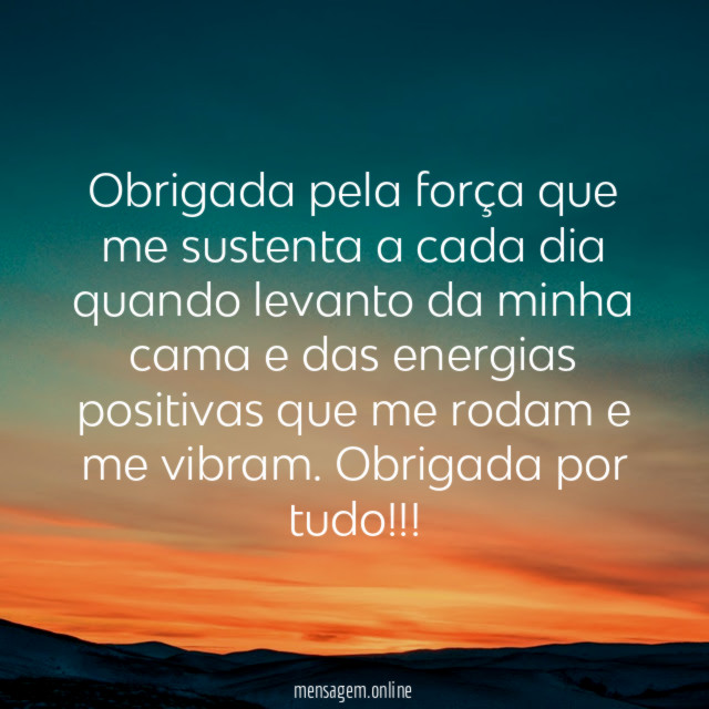 Obrigada pela força que me sustenta a cada