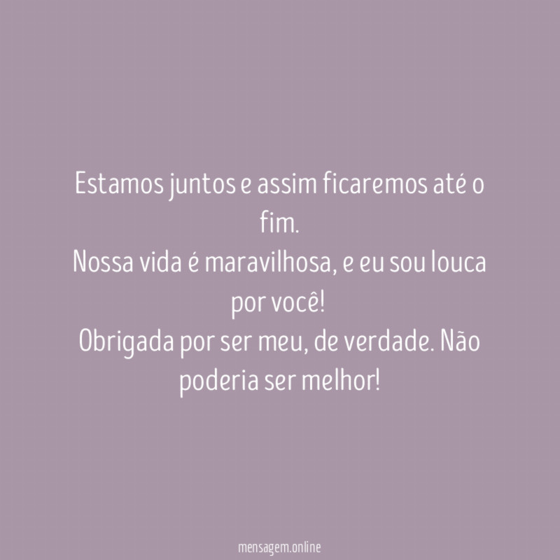 Obrigada por ser meu