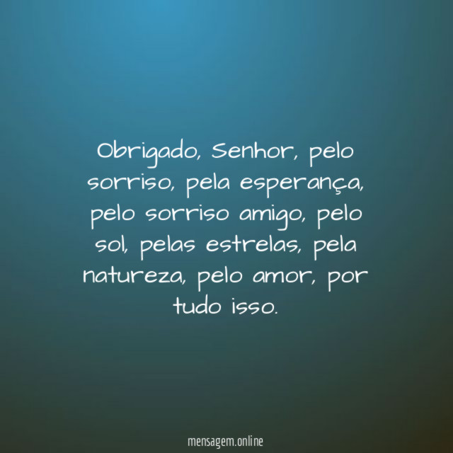 Obrigado, Senhor